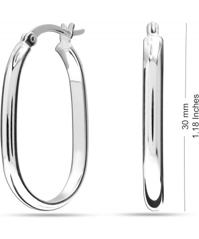 Charmsy 925 Sterling Silver Jewelry Light-Weight Click-Top Rectangular Square Hoop Earrings for Women Silver $16.51 Earrings