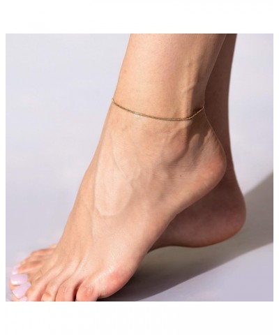 1.5mm Snake Chain Anklet for Women & Girls 24k Real Gold Plated 11.0 Inches $10.17 Anklets