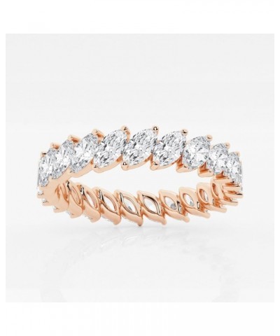 PVN JEWELS Marquise Lab Grown Cubic Zirconia Diamond Eternity Band In 925 Sterling Silver 14K Rose Gold Plated $38.49 Rings