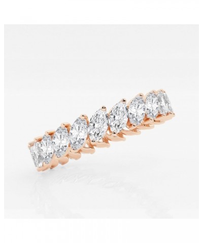 PVN JEWELS Marquise Lab Grown Cubic Zirconia Diamond Eternity Band In 925 Sterling Silver 14K Rose Gold Plated $38.49 Rings