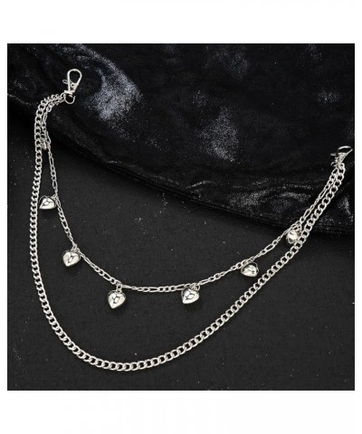 Layered Pant Chains - Stylish Denim Chains for Gothic Punk Fashion - Pocket Chains for Men and Women Silver Heart $7.79 Body ...