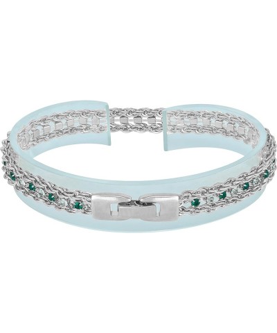 Braided Rope Chain Bracelets with Crystals for Women 24k Gold Plated White Gold - Green & White Crystals 7 inches $27.50 Brac...