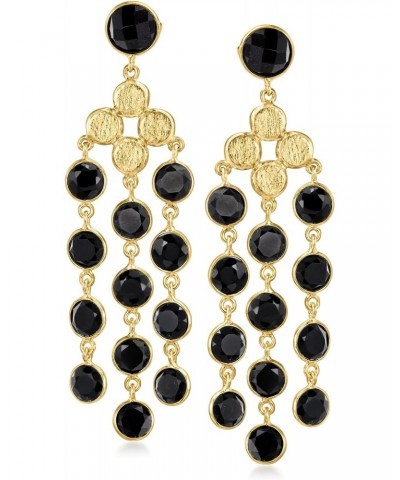 Onyx Chandelier Earrings in 18kt Gold Over Sterling $51.25 Earrings