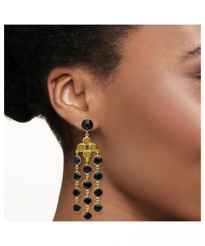 Onyx Chandelier Earrings in 18kt Gold Over Sterling $51.25 Earrings