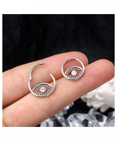 Eye Daith Piercing Jewelry 316L Stainless Steel Helix Piercing Hoop 16G Cartilage Earrings Hoop Hinged Segment Clicker Rings ...