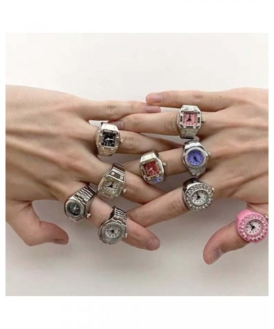 Fashion Novelty Watch Shape Ring Gothic Cool Finger Ring Watch Couple Watches Rings for Bar Party Photography Prop E $5.60 Rings