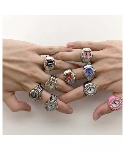 Fashion Novelty Watch Shape Ring Gothic Cool Finger Ring Watch Couple Watches Rings for Bar Party Photography Prop E $5.60 Rings