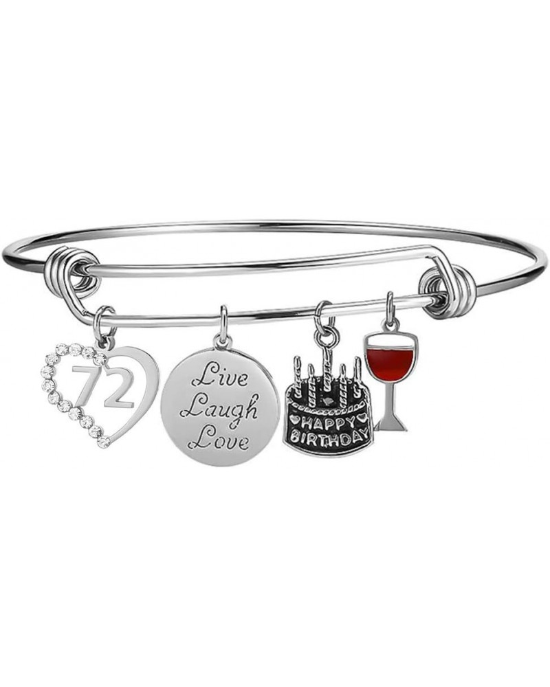 Birth Year 10 to 99 Happy Birthday Gifts Stainless Steel Expandable Bangle Charms Bracelet 72 $13.67 Bracelets