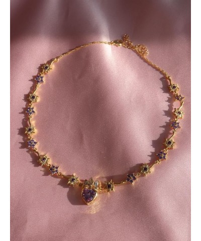 Rapunzel Royal Sunshine Necklace, Princess Jewelry, Purple Flower Necklace Gold $30.10 Necklaces