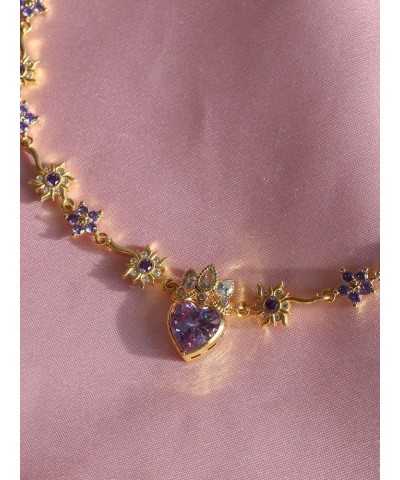 Rapunzel Royal Sunshine Necklace, Princess Jewelry, Purple Flower Necklace Gold $30.10 Necklaces