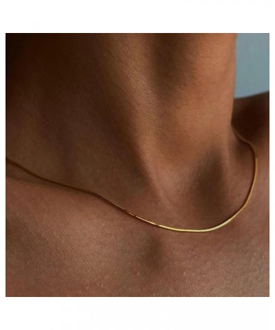 Dainty Choker Necklace for Women 18K Gold Plated Shining Dots Box Chain Sparkle Necklaces Cute Paperclip Link Herringbone Nec...