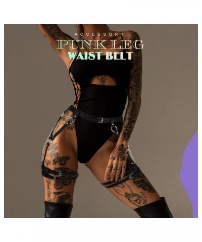 Punk Leg Waist Chain Belt Black Goth Rave Waist Belts Thigh Belly Body Chain Accessory for Women $10.92 Body Jewelry