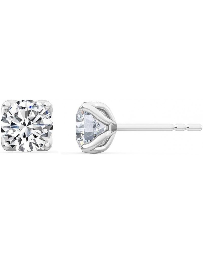 1-5 Carat (ctw) White Gold Round Cut LAB GROWN Diamond Four Prong Stud Earrings (Color E-F Clarity VS2-SI1) Platinum 4.0 cara...