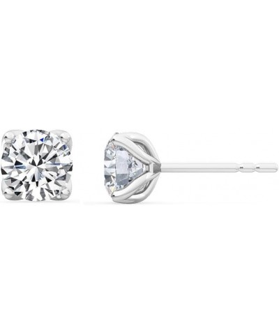 1-5 Carat (ctw) White Gold Round Cut LAB GROWN Diamond Four Prong Stud Earrings (Color E-F Clarity VS2-SI1) Platinum 4.0 cara...