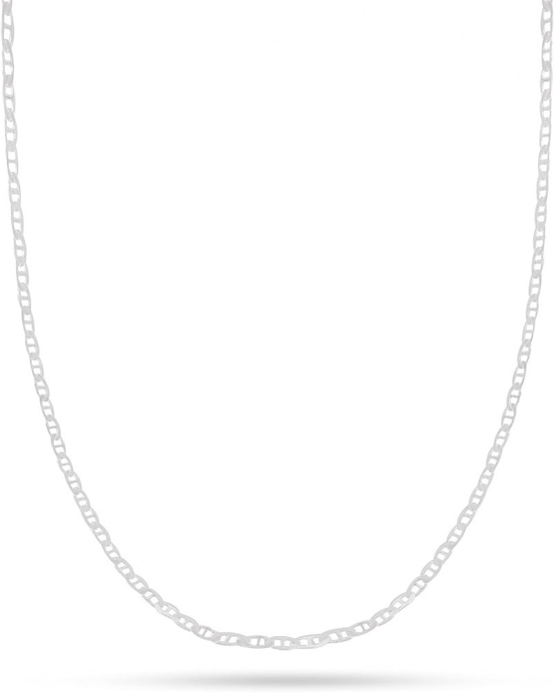 925 Sterling Silver 2mm, 3mm, 3.5mm, 5.5mm Flat Mariner/Marina Link Chain Necklace 30 Inches 2MM $16.00 Necklaces