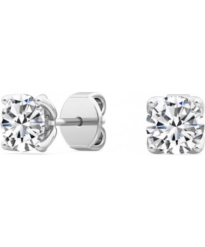 1-5 Carat (ctw) White Gold Round Cut LAB GROWN Diamond Four Prong Stud Earrings (Color E-F Clarity VS2-SI1) Platinum 4.0 cara...