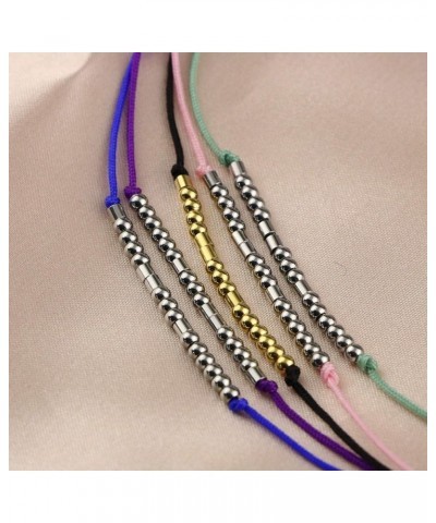 Morse Code Bracelets for Women Unique Funny Gifts for Women Her Handmade Silk Wrap Jewelry See You in Heaven-green $10.58 Bra...