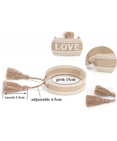 Knitted Love Hope Happiness Dream Wrap Tassel Bracelets for Women Girls love pink $9.17 Bracelets