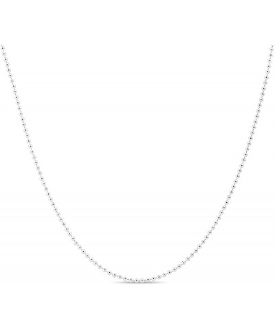 Sterling Silver Italian Ball Bead Chain 1mm Dog Tag Necklace 14 Inches $10.06 Necklaces