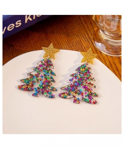 Christmas Earrings Colourful Acrylic Christmas Tree Earrings Christmas Holiday Earrings Christmas Jewelry Gifts for Women Gir...