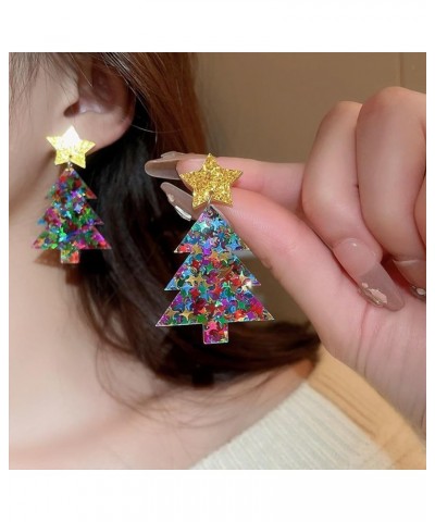 Christmas Earrings Colourful Acrylic Christmas Tree Earrings Christmas Holiday Earrings Christmas Jewelry Gifts for Women Gir...