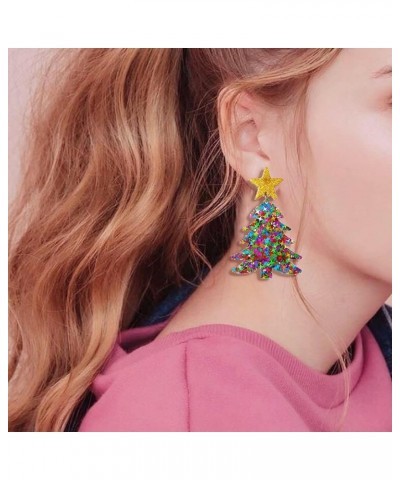 Christmas Earrings Colourful Acrylic Christmas Tree Earrings Christmas Holiday Earrings Christmas Jewelry Gifts for Women Gir...