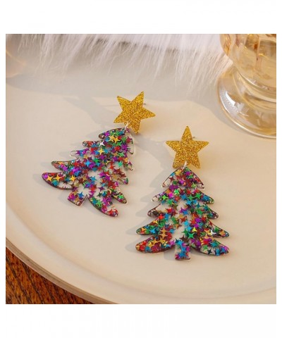 Christmas Earrings Colourful Acrylic Christmas Tree Earrings Christmas Holiday Earrings Christmas Jewelry Gifts for Women Gir...