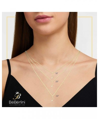 Music Charm Pendant 14K Gold Filled Rope Box Curb Chain Necklace Set Lobster Clasp Fashion Cubic Zirconia Jewelry Gift CZ Cha...