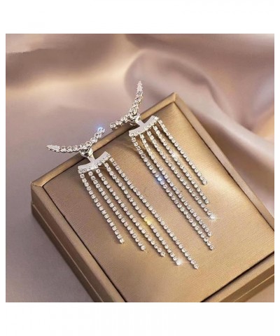 Rhinestone Earrings Prom Earrings for Women Long Tassel Earrings Wedding Earrings for Brides Rhinestone Statement Earrings Pu...