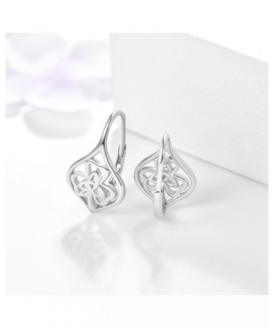 Irish Three Leaf Clover Shamrock Earrings for Women Sterling Silver Celtic Knot Earrings Irish Jewelry Gifts $19.24 Earrings