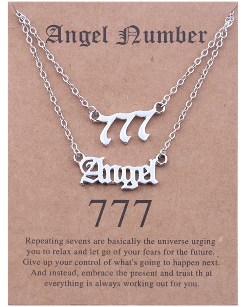 Gold Plated Angel Number Necklace with Meaningful Card 111 222 333 444 555 666 777 888 999 Pendant Choker Numerology Jewelry ...