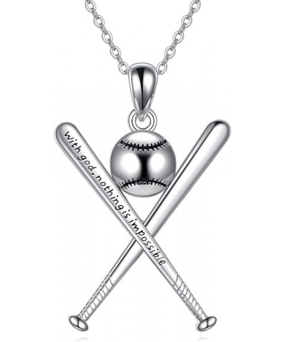 AXELUNA Sterling Silver Clearance Necklace Jewelry Gifts for Women Girls Men 16-baseball $14.81 Necklaces