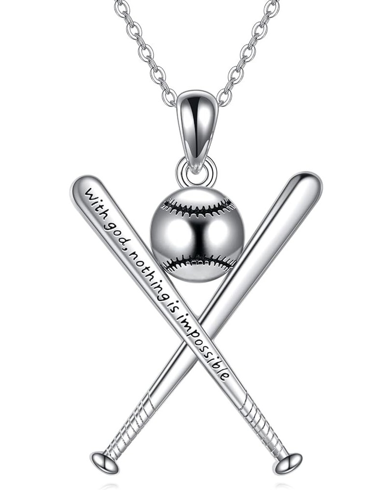 AXELUNA Sterling Silver Clearance Necklace Jewelry Gifts for Women Girls Men 16-baseball $14.81 Necklaces