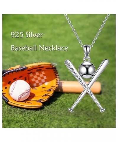 AXELUNA Sterling Silver Clearance Necklace Jewelry Gifts for Women Girls Men 16-baseball $14.81 Necklaces