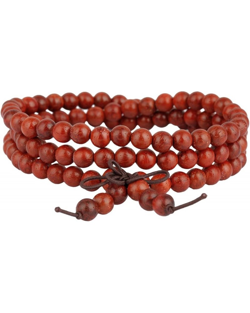 Black Ebony Wood 108 Tibetan Buddhist Mala Bracelet Beaded Prayer Bead(8mm) Deep Red $12.06 Bracelets