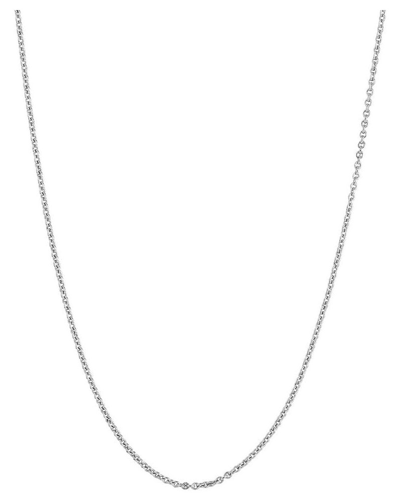 925 Sterling Silver Rhodium Plated Cable Chain Necklace Jewelry Gifts for Women in Silver Choice of Lengths 16 18 20 24 30 an...