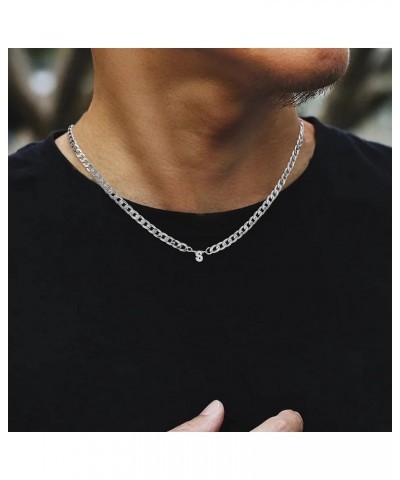 Mens Silver Gold Chain ??????? ???????? For Dad ??????? ????? For Fathers Day Birthday Christmas Cuban Chain Tiny Letter Pend...