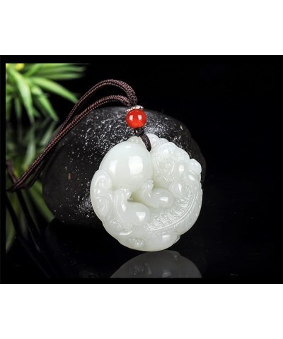 Superb Sculpture White jade Dragon Guan Gong Guan Yu Warrior Guangong Hold Knife Knight Bodhisattva Buddha Necklace Pendant C...