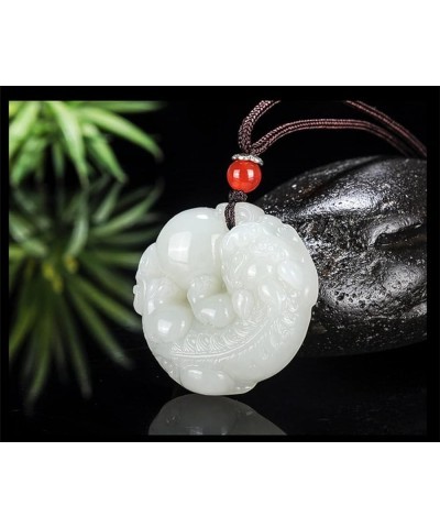 Superb Sculpture White jade Dragon Guan Gong Guan Yu Warrior Guangong Hold Knife Knight Bodhisattva Buddha Necklace Pendant C...