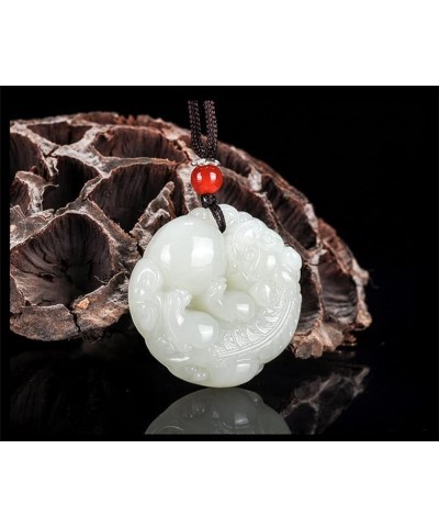 Superb Sculpture White jade Dragon Guan Gong Guan Yu Warrior Guangong Hold Knife Knight Bodhisattva Buddha Necklace Pendant C...