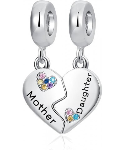 Mother Daughter Son Dangle Charm 2pcs Heart Love Puzzle Set Bead for Pandora Bracelet Mother Daughter Bond $8.66 Bracelets