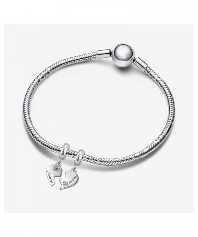 Mother Daughter Son Dangle Charm 2pcs Heart Love Puzzle Set Bead for Pandora Bracelet Mother Daughter Bond $8.66 Bracelets