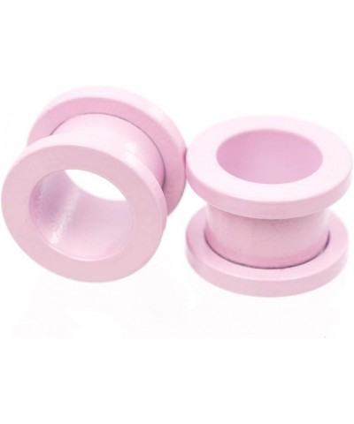 Plugs Matte Pastel Pink Screw Fit - Sold as a Pair Surgical Steel 10ga-2.5mm $11.65 Body Jewelry