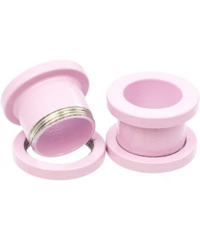 Plugs Matte Pastel Pink Screw Fit - Sold as a Pair Surgical Steel 10ga-2.5mm $11.65 Body Jewelry