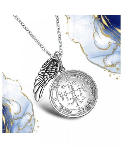 Archangel Gabriel Sigil from The Ancient Book of King Solomon - St Gabriel Necklace for Men and Women - Blessings Prayer Incl...