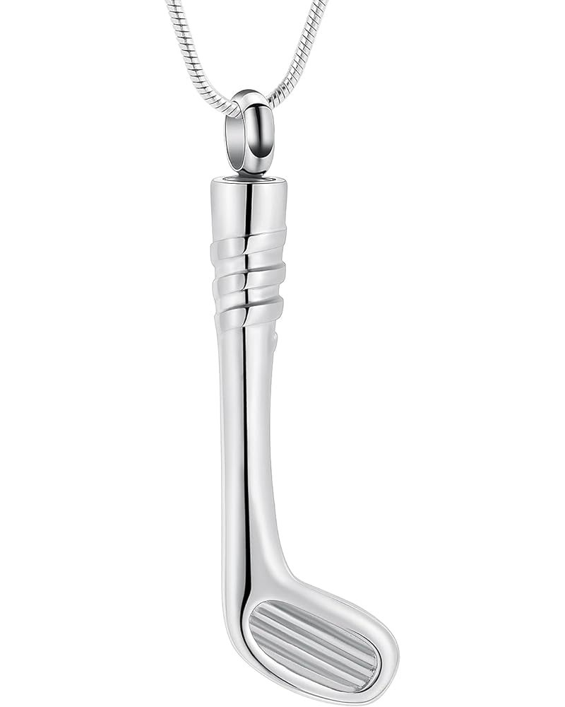 Cremation Jewelry for Ashes Golf Cue Stainless Steel Urn Necklace for Human Pet for Ashes –Keepsake Memorial Jewelry Sliver $...