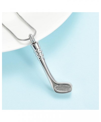 Cremation Jewelry for Ashes Golf Cue Stainless Steel Urn Necklace for Human Pet for Ashes –Keepsake Memorial Jewelry Sliver $...