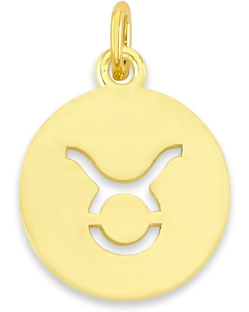 Dainty Solid 10k Gold Zodiac Charm with Jump Ring Taurus $34.79 Bracelets