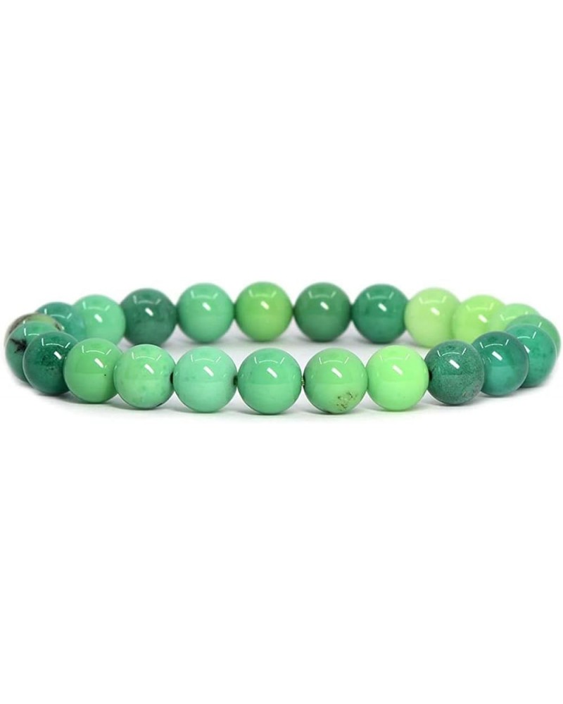 Gem Semi Precious Gemstone 8mm Round Beads Stretch Bracelet 7 Inch Unisex Green Chrysoprase $7.97 Bracelets