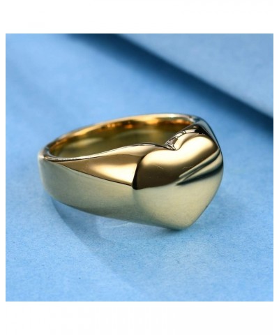 Stainless Steel Heart Signet Rings Wedding Bands| Engagement Ring For Women|Promise Rings For Her Him Size6-12 Gold 5 $8.39 R...